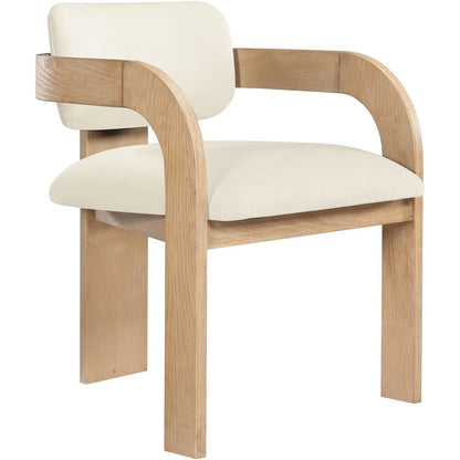 Cedra Cream Velvet Performance Fabric Upholstered Dining Chair, Set of 2