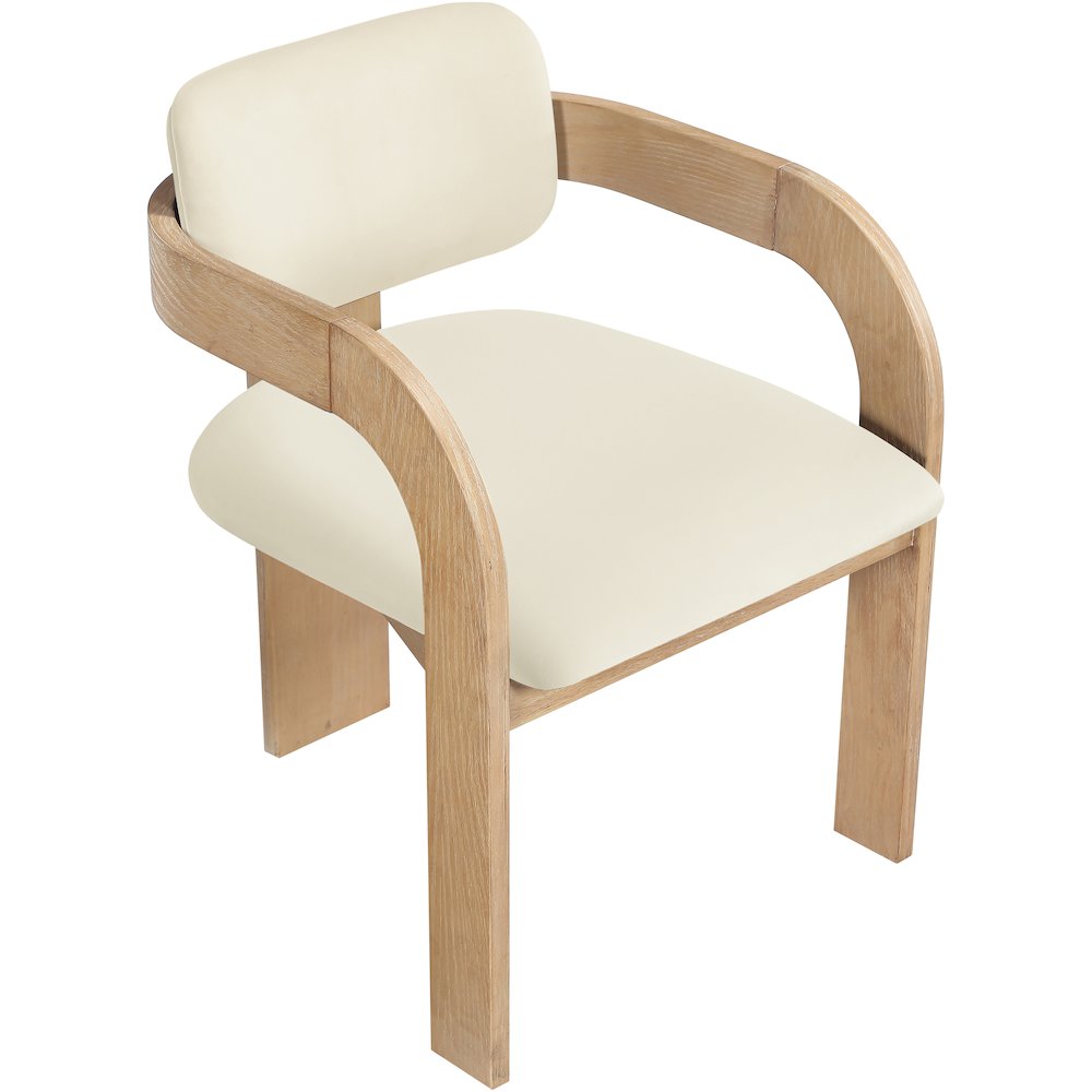 Cedra Cream Velvet Performance Fabric Upholstered Dining Chair, Set of 2