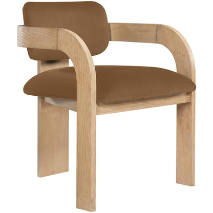 Cedra Saddle Velvet Performance Fabric Upholstered Dining Chair, Set of 2