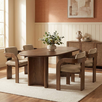 Cedra Beige Velvet Performance Fabric Upholstered Dining Chair, Set of 2