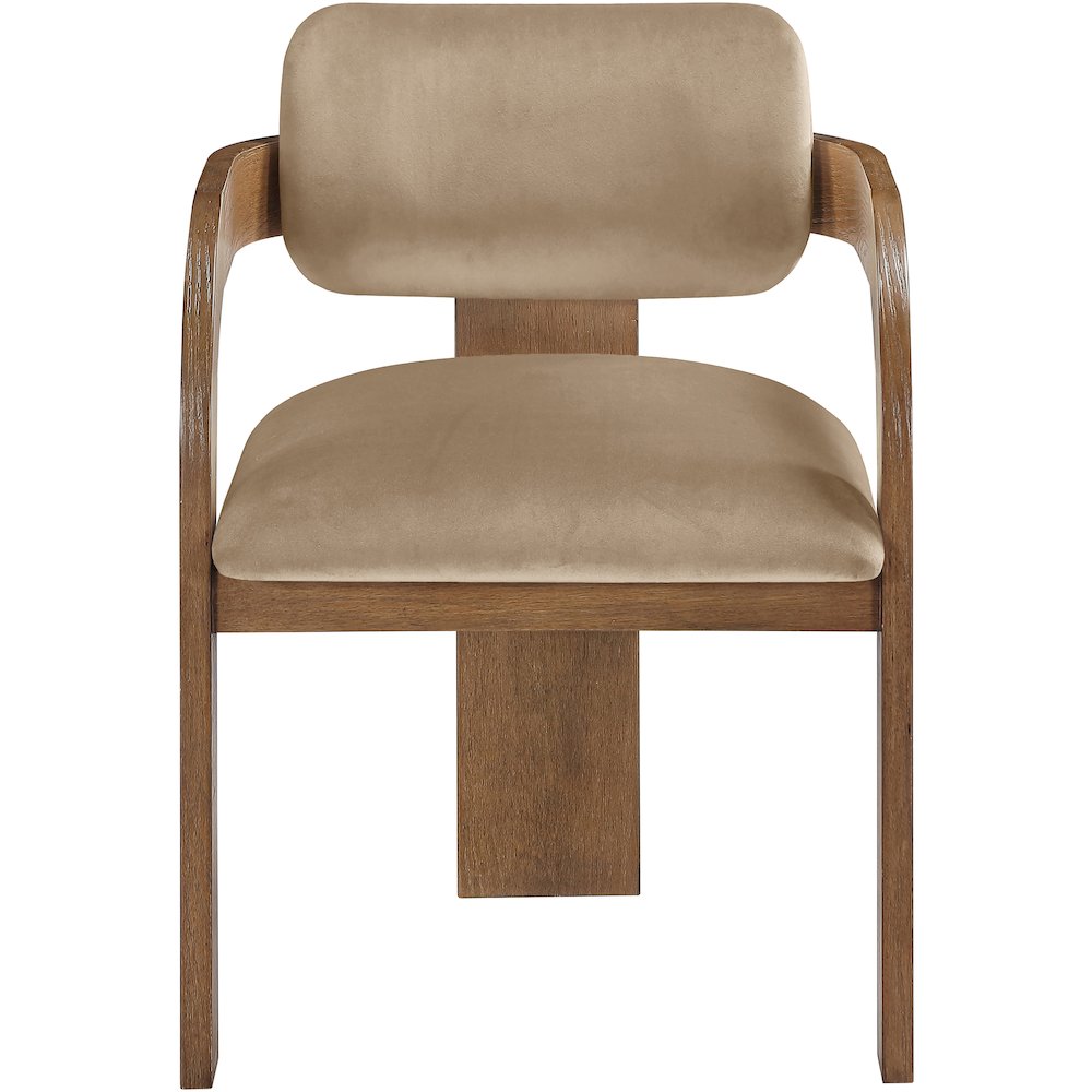 Cedra Beige Velvet Performance Fabric Upholstered Dining Chair, Set of 2