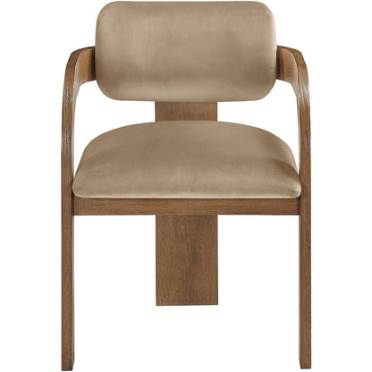 Cedra Beige Velvet Performance Fabric Upholstered Dining Chair, Set of 2