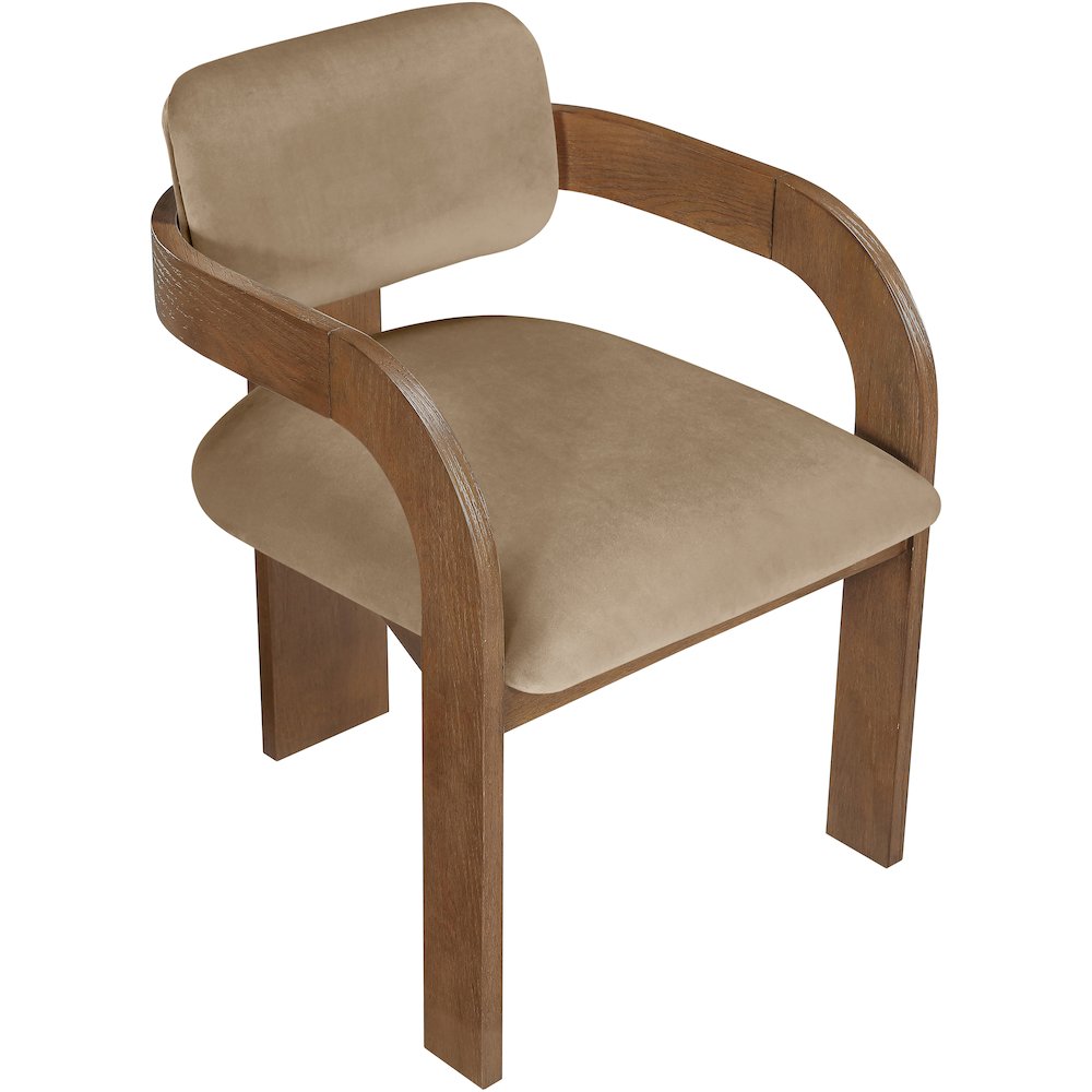 Cedra Beige Velvet Performance Fabric Upholstered Dining Chair, Set of 2