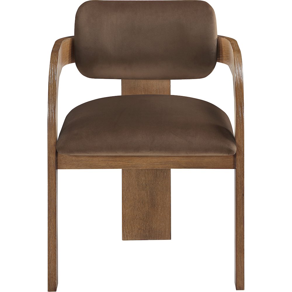 Cedra Brown Velvet Performance Fabric Upholstered Dining Chair, Set of 2