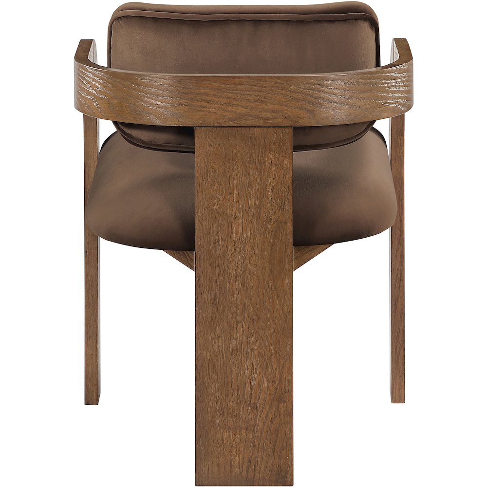 Cedra Brown Velvet Performance Fabric Upholstered Dining Chair, Set of 2