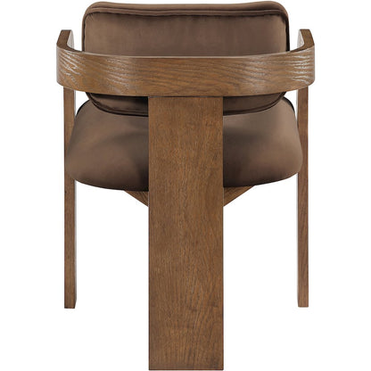 Cedra Brown Velvet Performance Fabric Upholstered Dining Chair, Set of 2