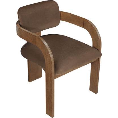 Cedra Brown Velvet Performance Fabric Upholstered Dining Chair, Set of 2