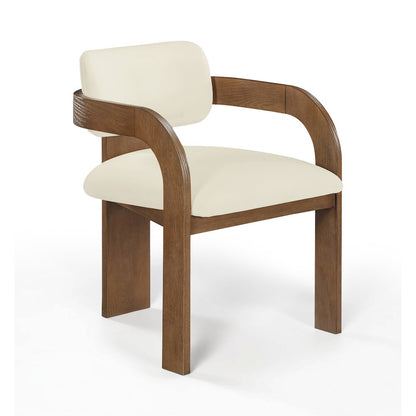 Cedra Cream Velvet Performance Fabric Upholstered Dining Chair, Set of 2