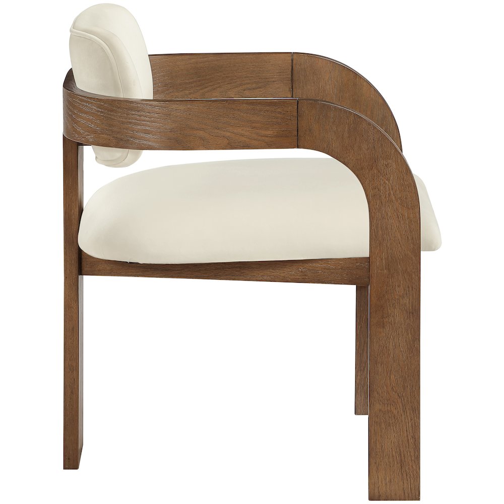 Cedra Cream Velvet Performance Fabric Upholstered Dining Chair, Set of 2
