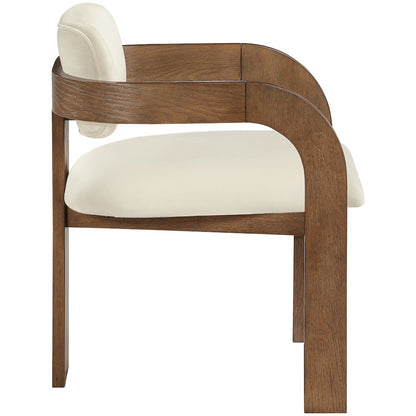 Cedra Cream Velvet Performance Fabric Upholstered Dining Chair, Set of 2