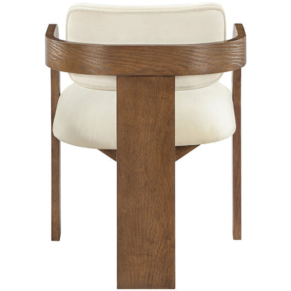 Cedra Cream Velvet Performance Fabric Upholstered Dining Chair, Set of 2