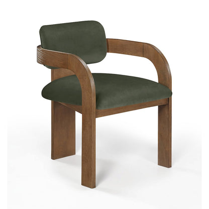 Cedra Green Velvet Performance Fabric Upholstered Dining Chair, Set of 2