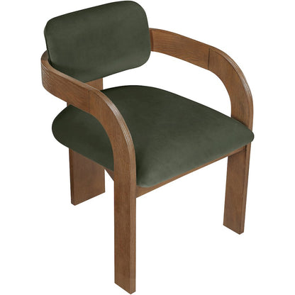 Cedra Green Velvet Performance Fabric Upholstered Dining Chair, Set of 2