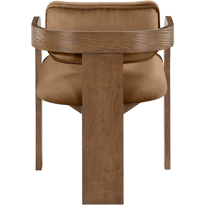 Cedra Saddle Velvet Performance Fabric Upholstered Dining Chair, Set of 2