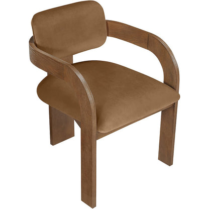 Cedra Saddle Velvet Performance Fabric Upholstered Dining Chair, Set of 2