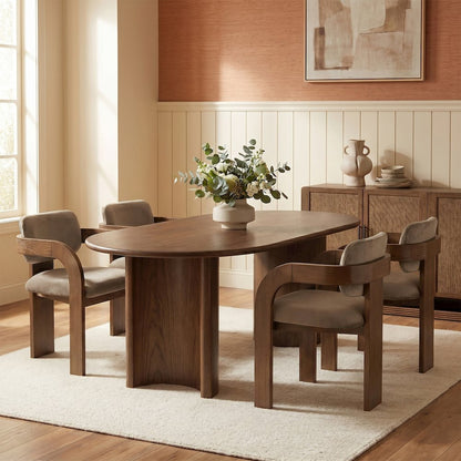 Cedra Taupe Velvet Performance Fabric Upholstered Dining Chair, Set of 2