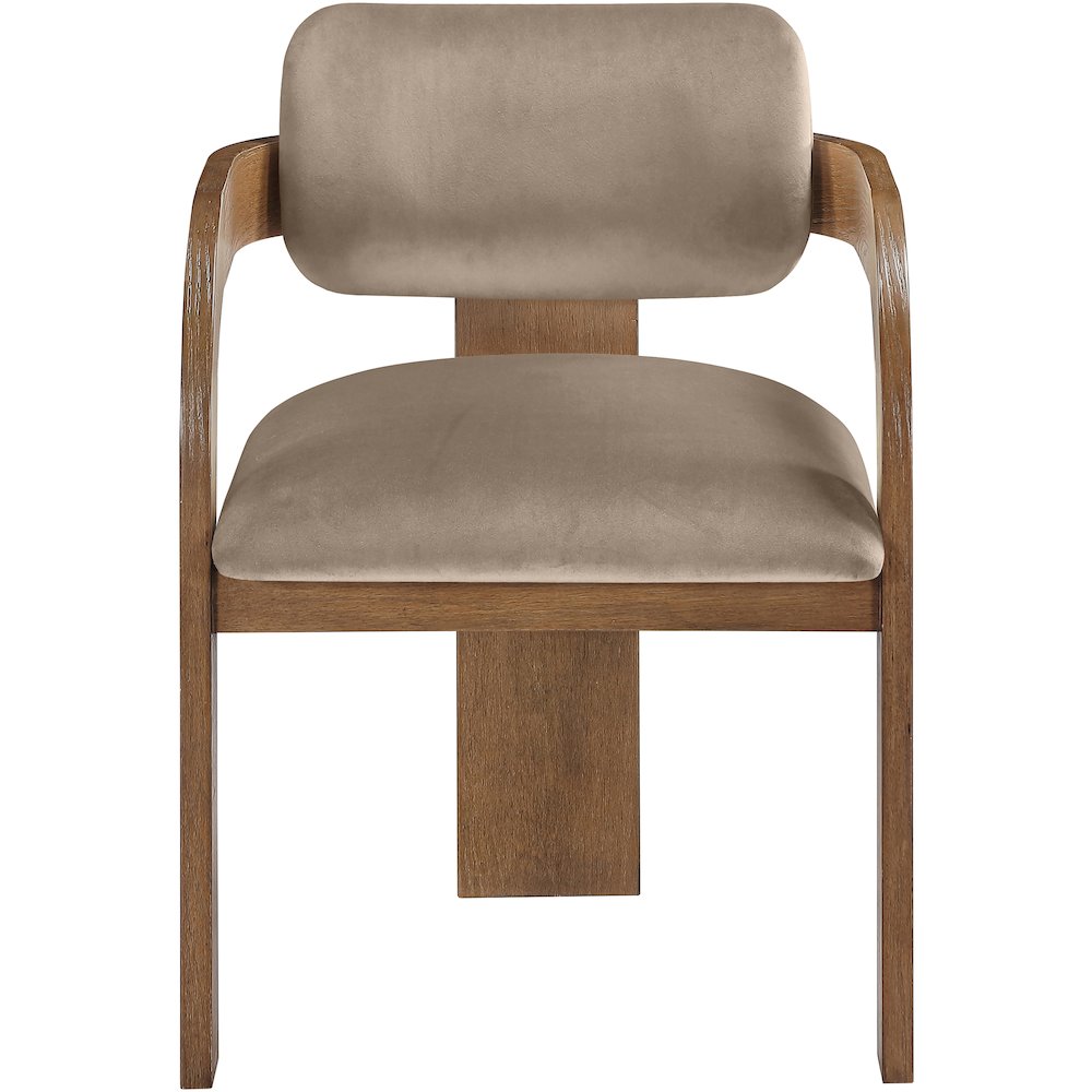 Cedra Taupe Velvet Performance Fabric Upholstered Dining Chair, Set of 2