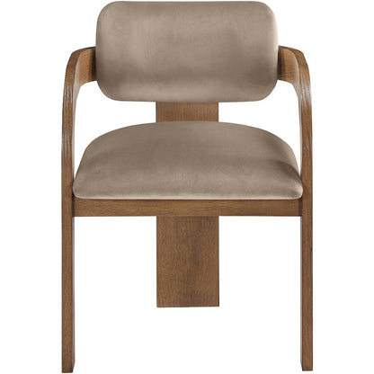 Cedra Taupe Velvet Performance Fabric Upholstered Dining Chair, Set of 2