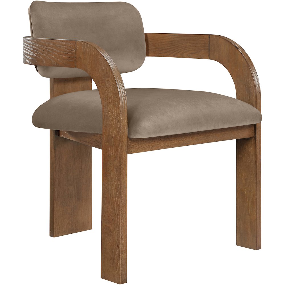 Cedra Taupe Velvet Performance Fabric Upholstered Dining Chair, Set of 2