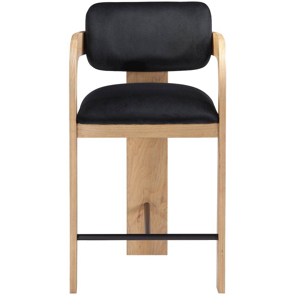 Cedra Black Velvet Performance Fabric Upholstered Counter Stool