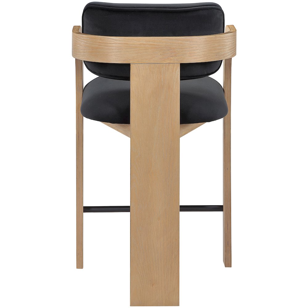 Cedra Black Velvet Performance Fabric Upholstered Counter Stool