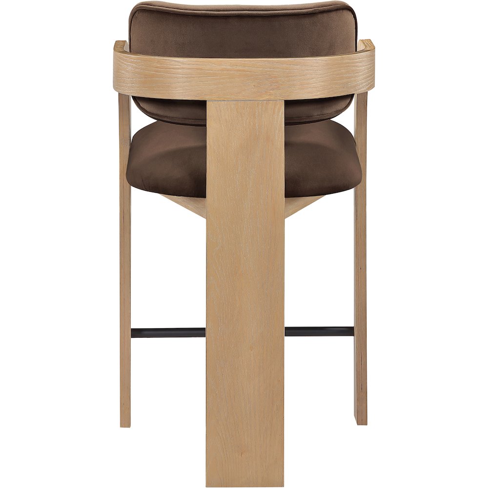 Cedra Brown Velvet Performance Fabric Upholstered Counter Stool