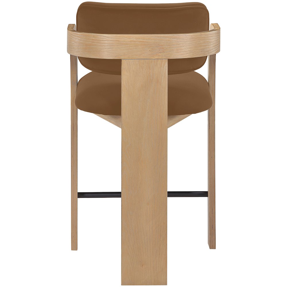 Cedra Saddle Velvet Performance Fabric Upholstered Counter Stool