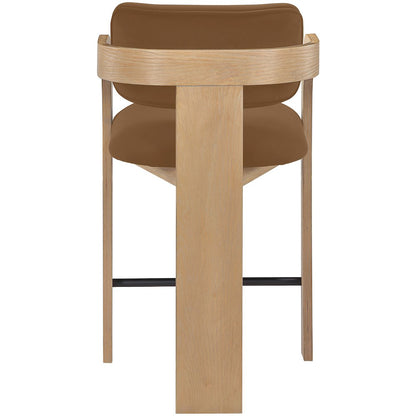 Cedra Saddle Velvet Performance Fabric Upholstered Counter Stool