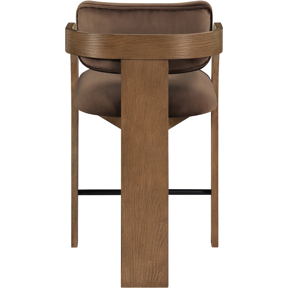 Cedra Brown Velvet Performance Fabric Upholstered Counter Stool