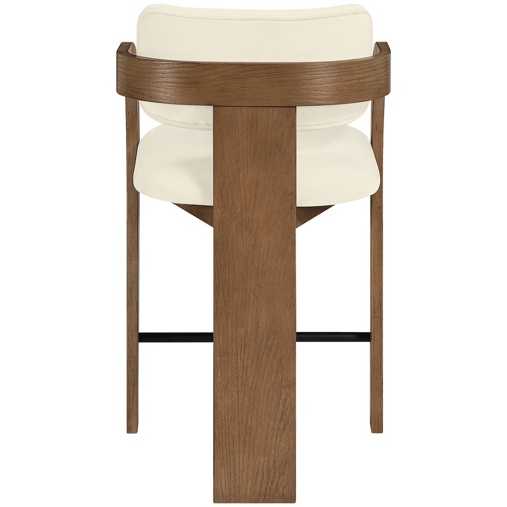 Cedra Cream Velvet Performance Fabric Upholstered Counter Stool
