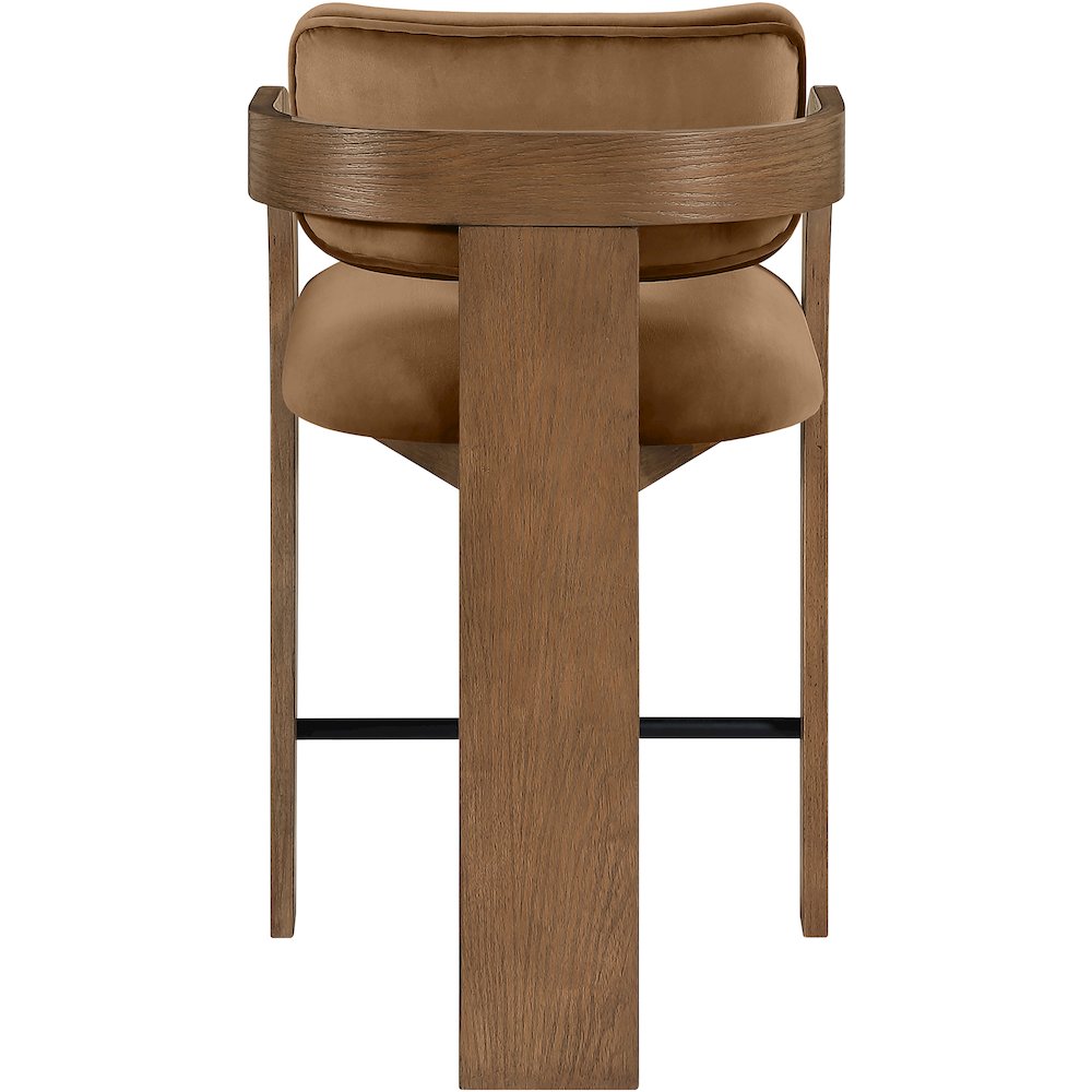 Cedra Saddle Velvet Performance Fabric Upholstered Counter Stool