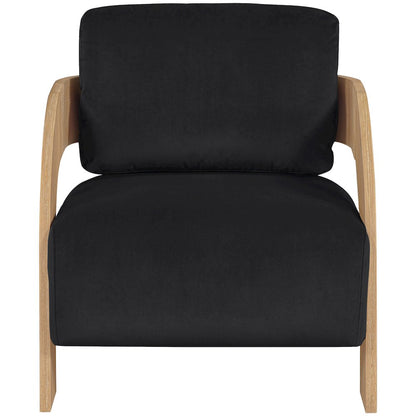 Cedra Black Velvet Performance Fabric Upholstered Accent Chair