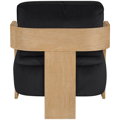 Cedra Black Velvet Performance Fabric Upholstered Accent Chair