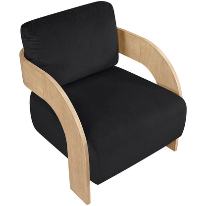Cedra Black Velvet Performance Fabric Upholstered Accent Chair