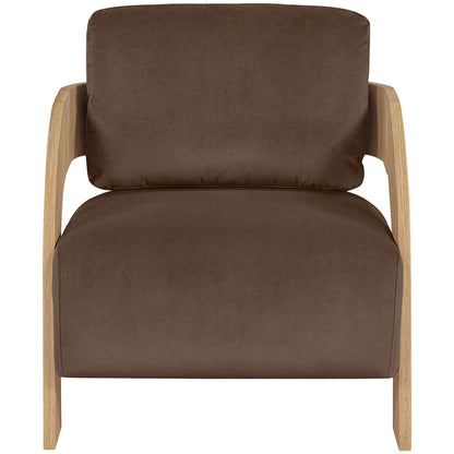 Cedra Brown Velvet Performance Fabric Upholstered Accent Chair