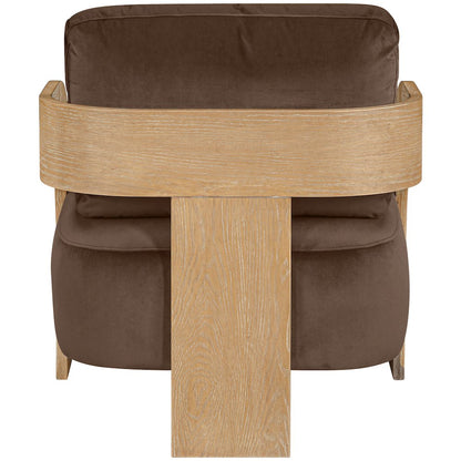 Cedra Brown Velvet Performance Fabric Upholstered Accent Chair