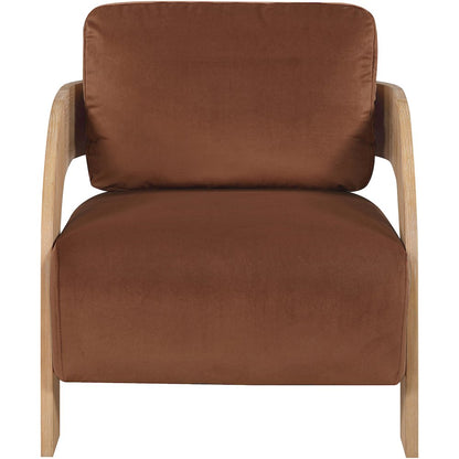 Cedra Cognac Velvet Performance Fabric Upholstered Accent Chair