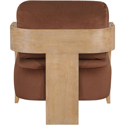 Cedra Cognac Velvet Performance Fabric Upholstered Accent Chair