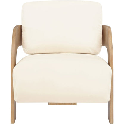 Cedra Cream Velvet Performance Fabric Upholstered Accent Chair