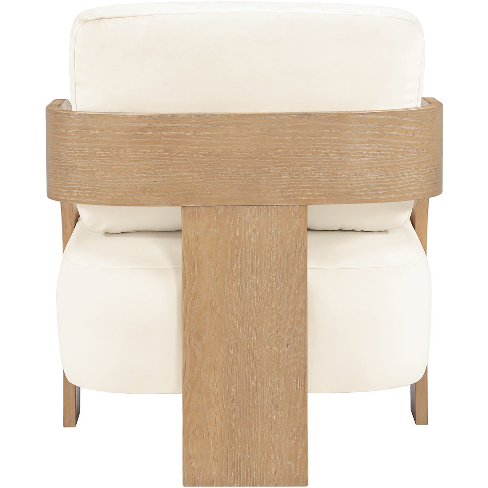 Cedra Cream Velvet Performance Fabric Upholstered Accent Chair
