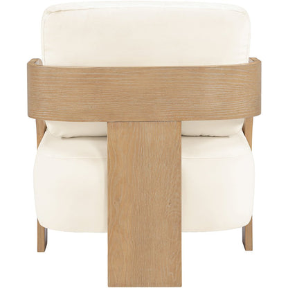 Cedra Cream Velvet Performance Fabric Upholstered Accent Chair