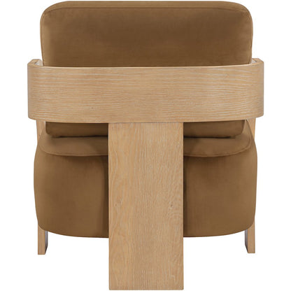 Cedra Saddle Velvet Performance Fabric Upholstered Accent Chair
