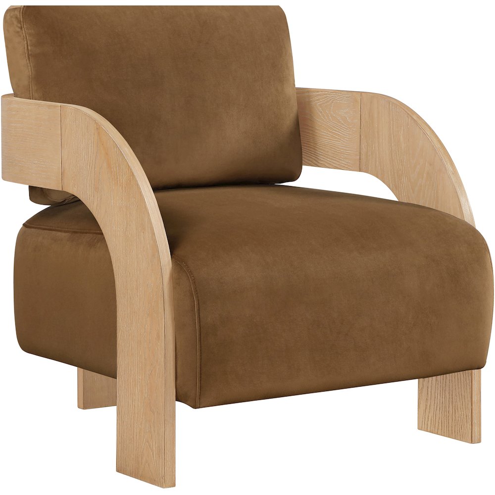 Cedra Saddle Velvet Performance Fabric Upholstered Accent Chair