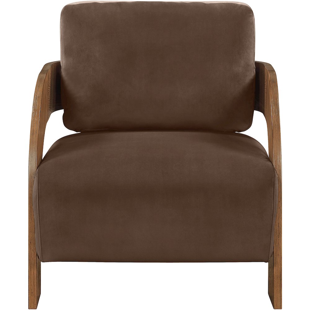 Cedra Brown Velvet Performance Fabric Upholstered Accent Chair