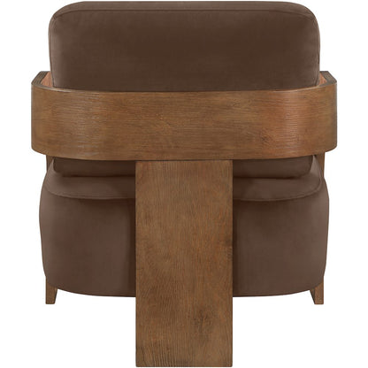Cedra Brown Velvet Performance Fabric Upholstered Accent Chair