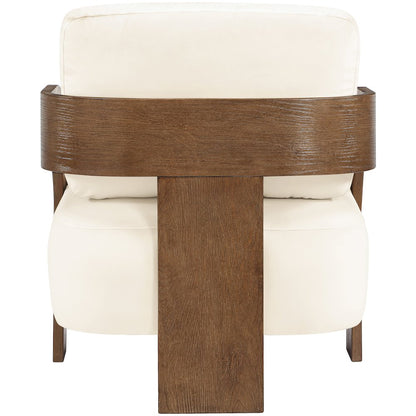 Cedra Cream Velvet Performance Fabric Upholstered Accent Chair