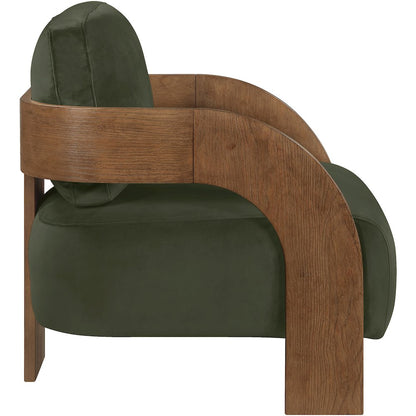 Cedra Green Velvet Performance Fabric Upholstered Accent Chair