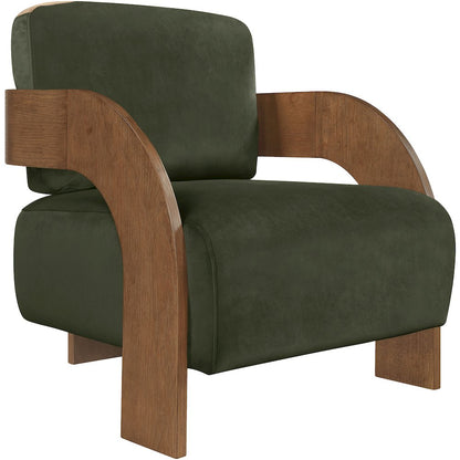 Cedra Green Velvet Performance Fabric Upholstered Accent Chair