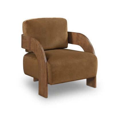 Cedra Saddle Velvet Performance Fabric Upholstered Accent Chair