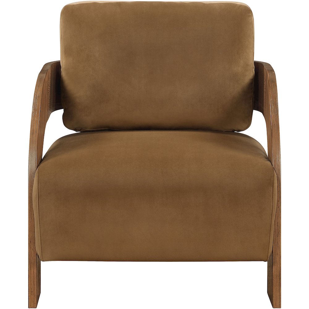 Cedra Saddle Velvet Performance Fabric Upholstered Accent Chair
